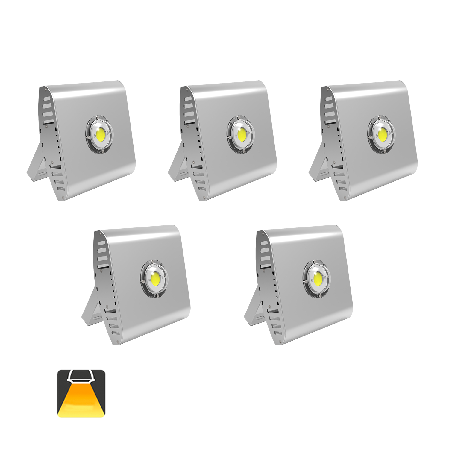 Aigostar - Confezione da 5 Faretto a LED COB, 50W, 4500LM, Impermeabile IP65, Luce Naturale 4000K[Classe di efficienza energetica A+]