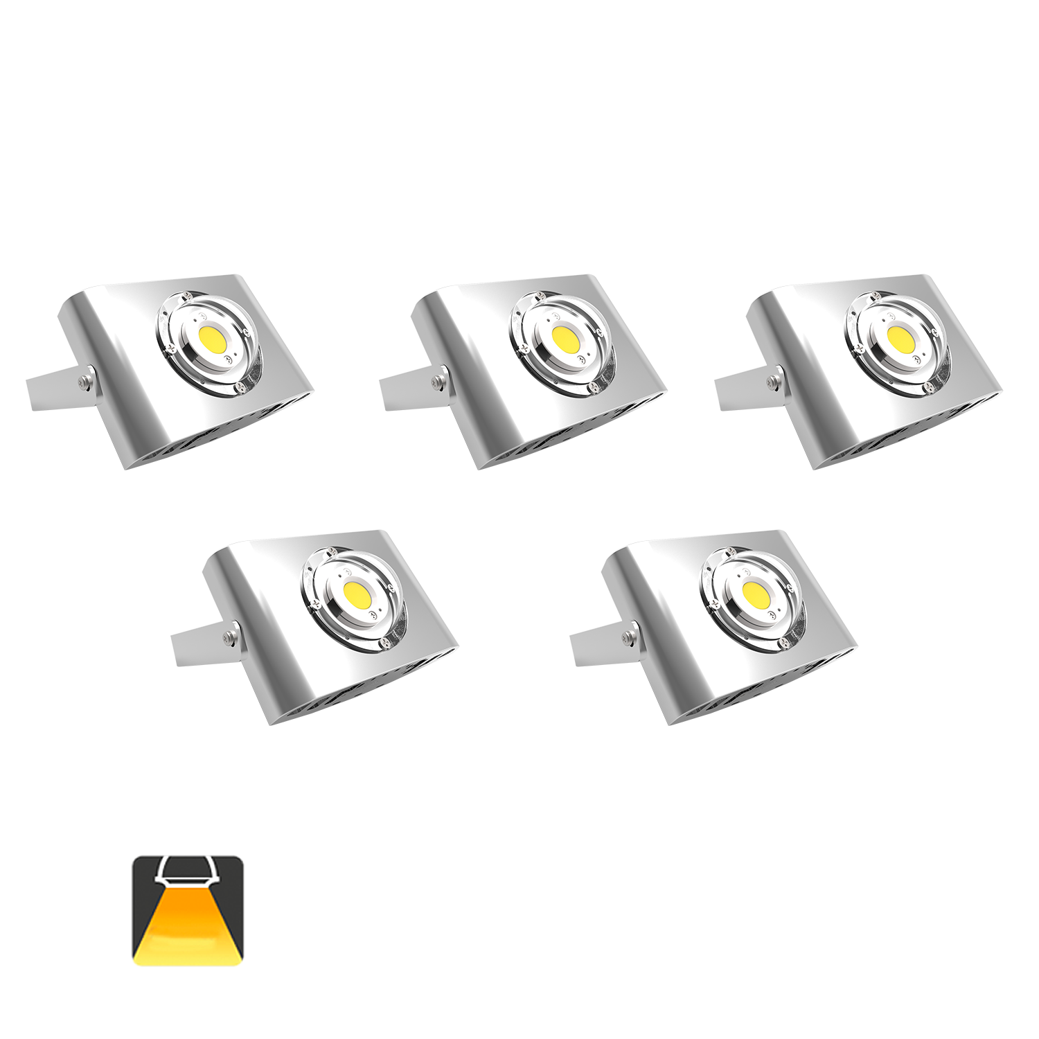 Aigostar - Confezione da 5 Faretto a LED COB，10W, 850LM，Impermeabile IP65, Luce Naturale 4000K[Classe di efficienza energetica A+]