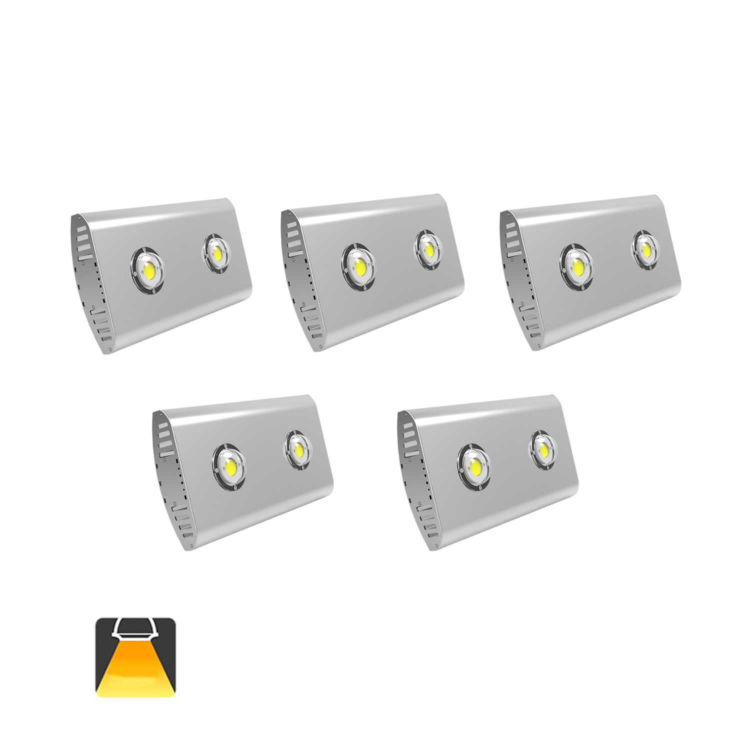 Aigostar - Confezione da 5 Faretto a LED COB, 80W, 7200LM, Impermeabile IP65, Luce Naturale 4000K[Classe di efficienza energetica A+]