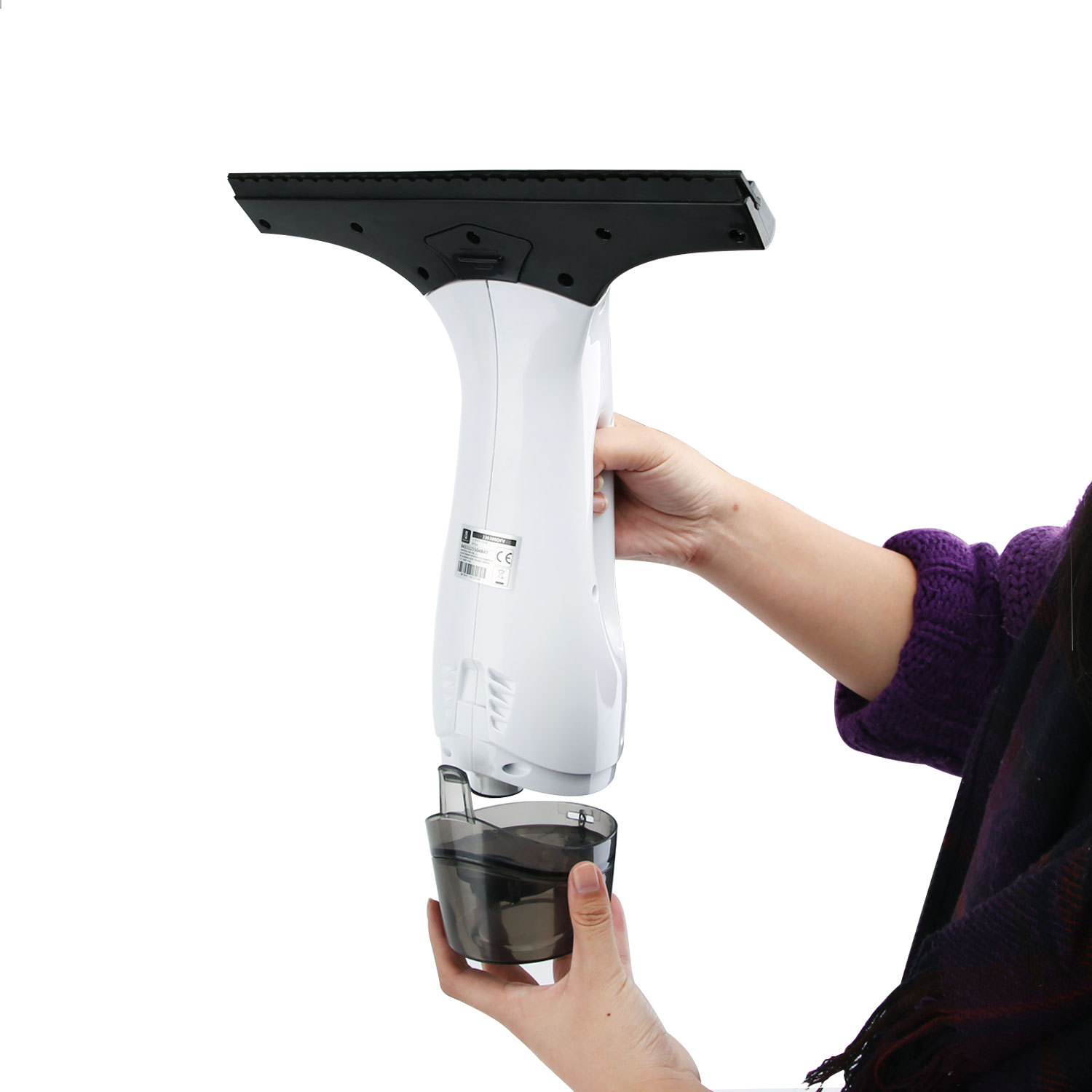 Aigostar Penguin 30DFV – 12W Aspirador limpiacristales especialmente diseñado para limpiar ventanas. Inalámbrico, incluye vaporizador, boquilla con paño de microfibra y aspiradoras intercambiables