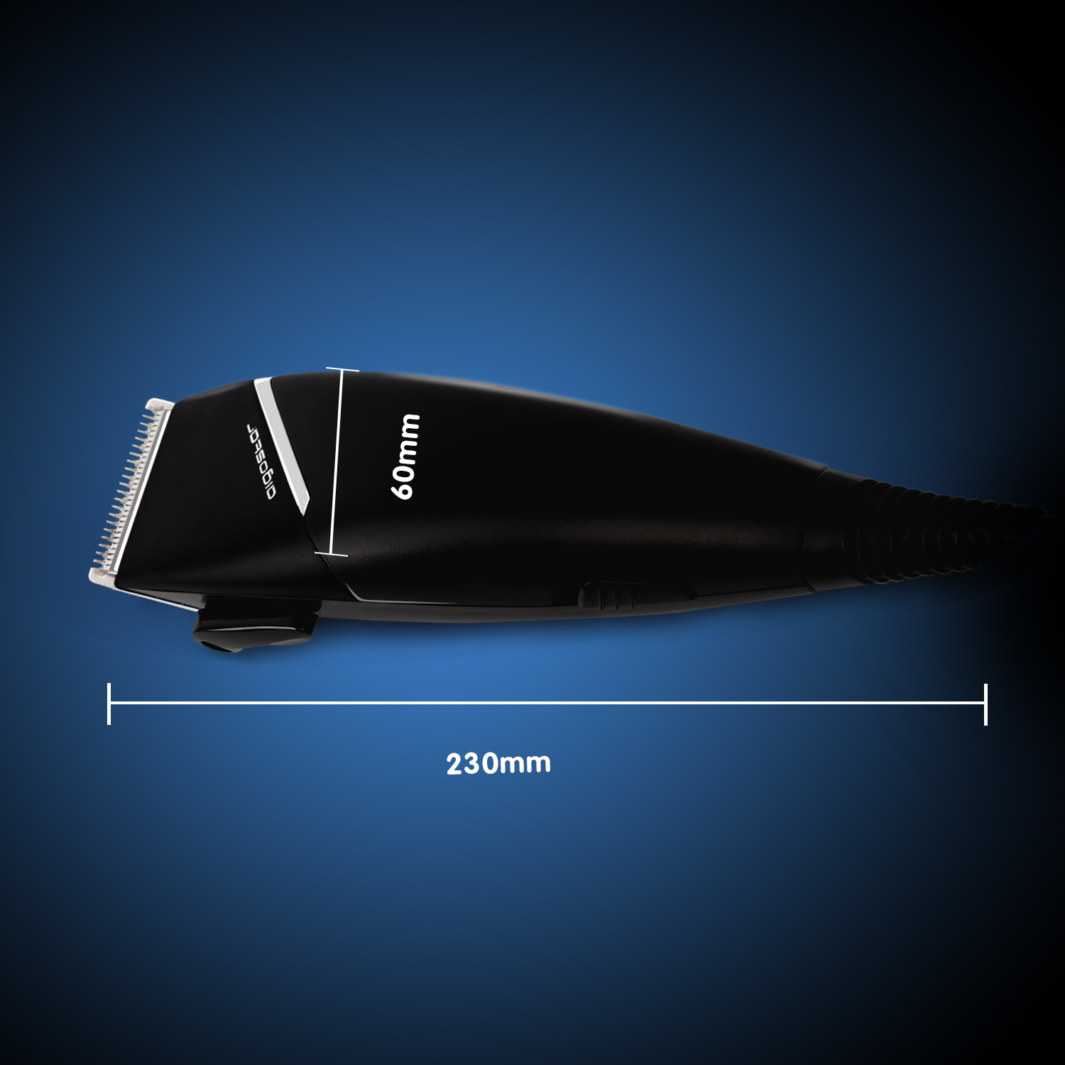 Aigostar MR. Black 32JVO - Maquinilla para cortar el pelo, 15 W potencia, 3 ajustes, incluye un kit completo de mantenimiento y 4 peines-guía, cable extra largo 1,65 m. Color negro. Diseño exclusivo.