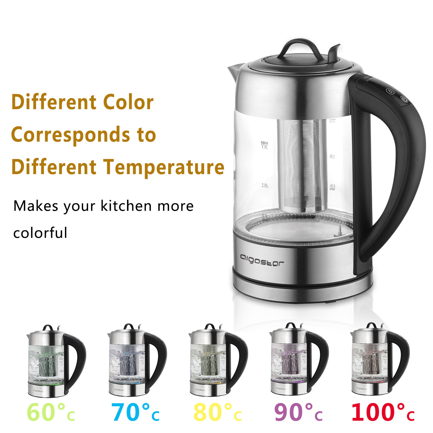 Keep Warm Krystal 30KLV Electric Kettle with Temperature Control 