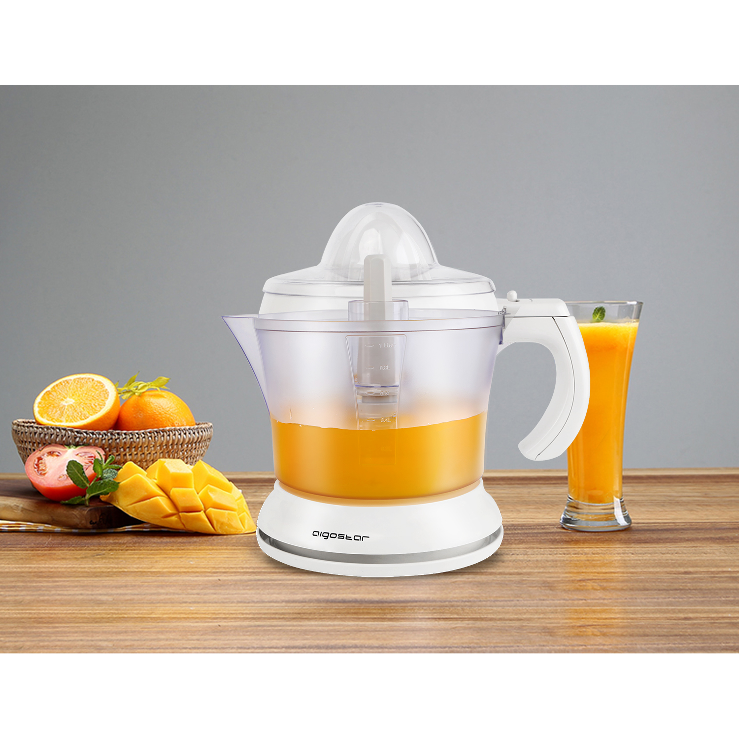 Aigostar Morgen 30HIM - Juice extractor with Two Cones, 30 Watts, 1 Liter,  BPA Free. Exclusive Design.