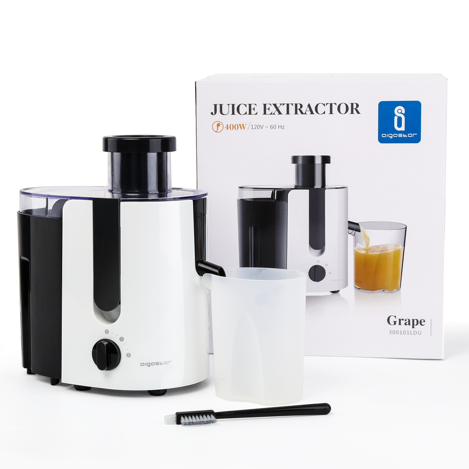 Aigostar Grape - Wide Mouth Juicers, Dual Speed Vegetable Juicer Extractor (204750)