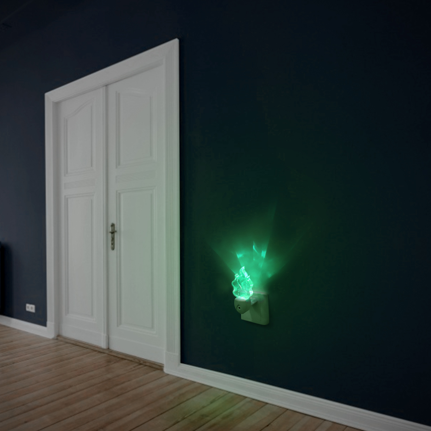 Aigostar Luz nocturna LED - 5 x Quitamiedos infantil, sensor de oscuridad, Multicolor, 0.5 W, RGB 7 colores, enchufable, perfecto para pasillos o habitaciones infantiles. Forma de llama.(5)
