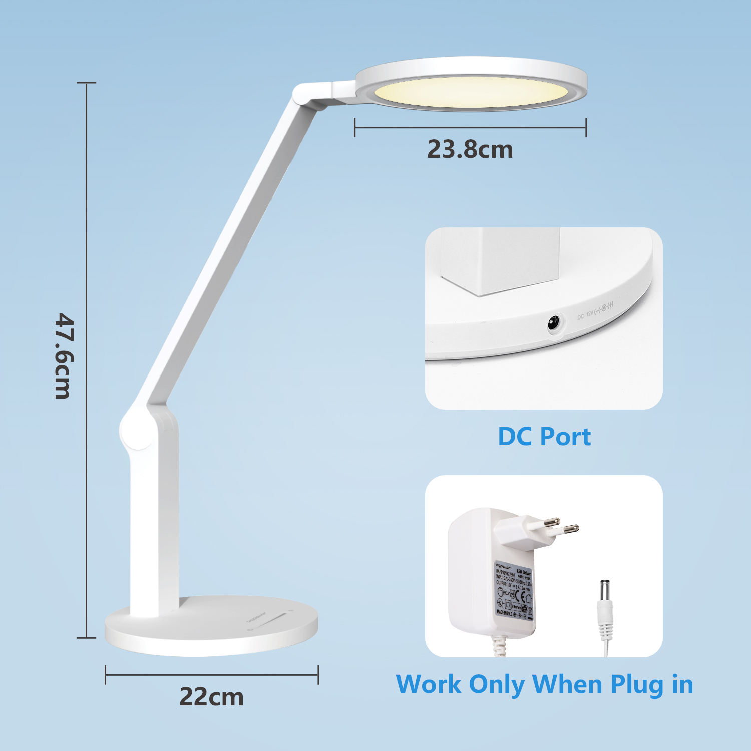 LED Bureaulamp - Veilig licht - 4000K - 15W - Geen RG0 blauw licht, professionele leeslamp