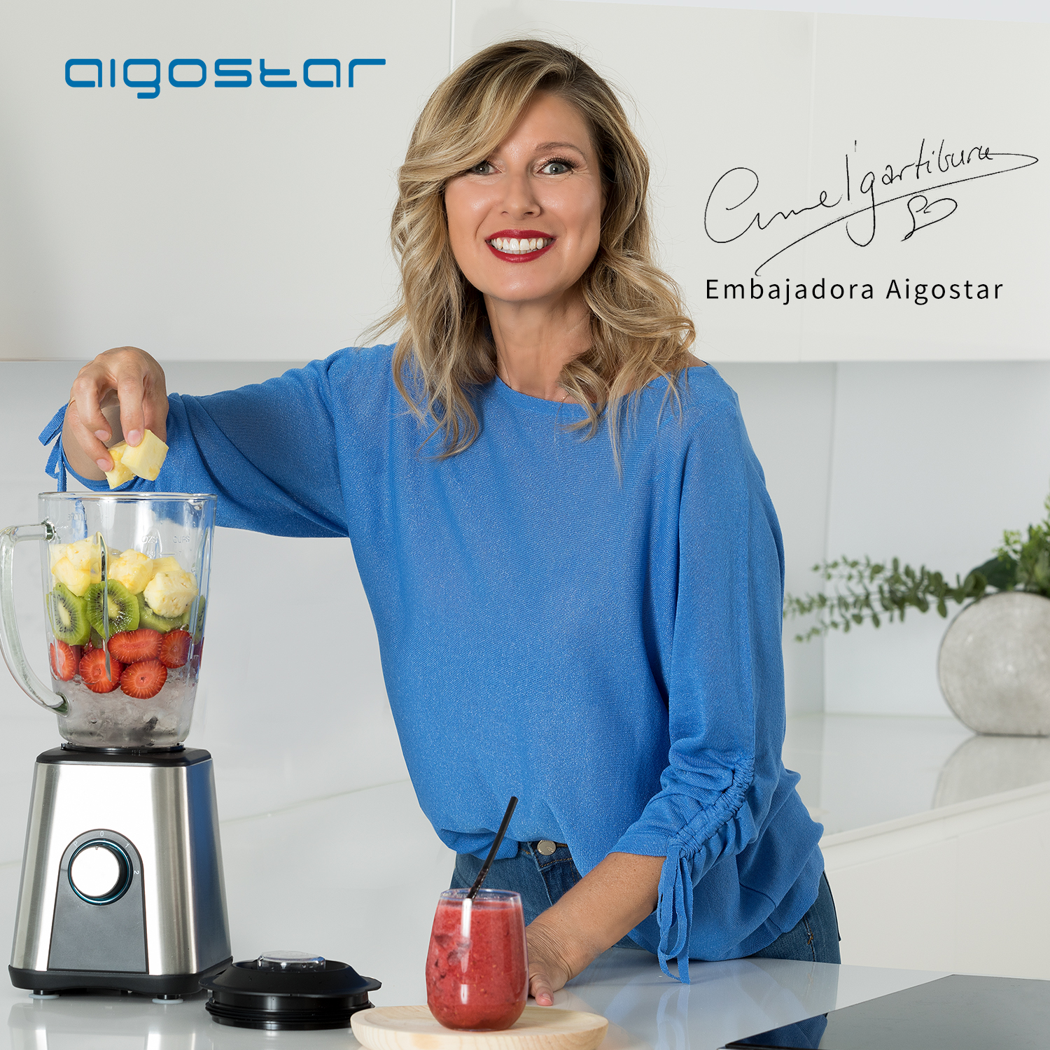 Aigostar Archer - Blender smoothie 1200W. Blender mixer multifonction sans BPA de 1(203078)