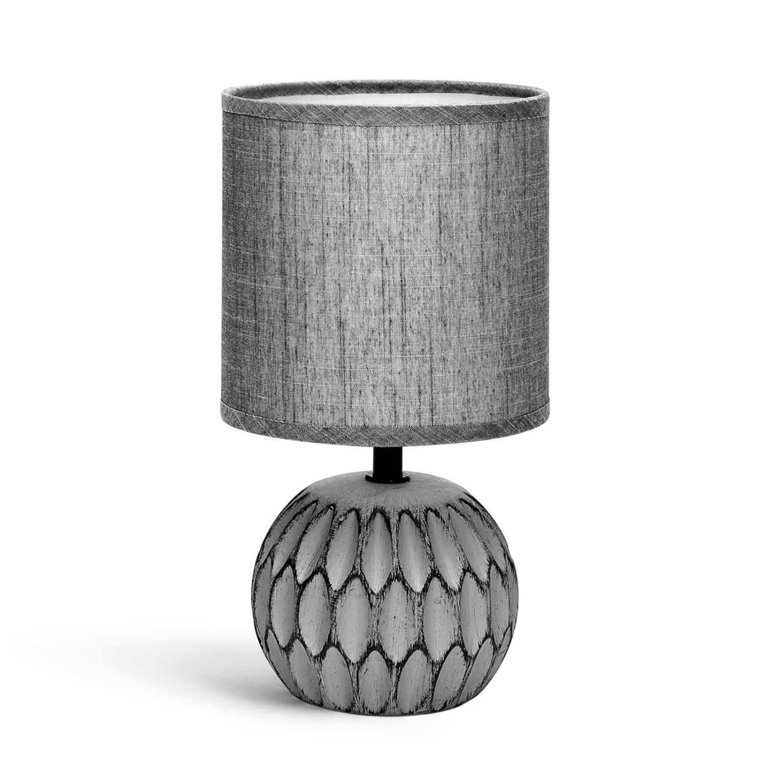 Aigostar - Lampada da Comodino, Moderna Lampada da Tavolo Base in Ceramica Paralume in Stoffa, Attacco E14, 14 * 14 * 26cm Cavo 1.3 Metri, Design Vintage.