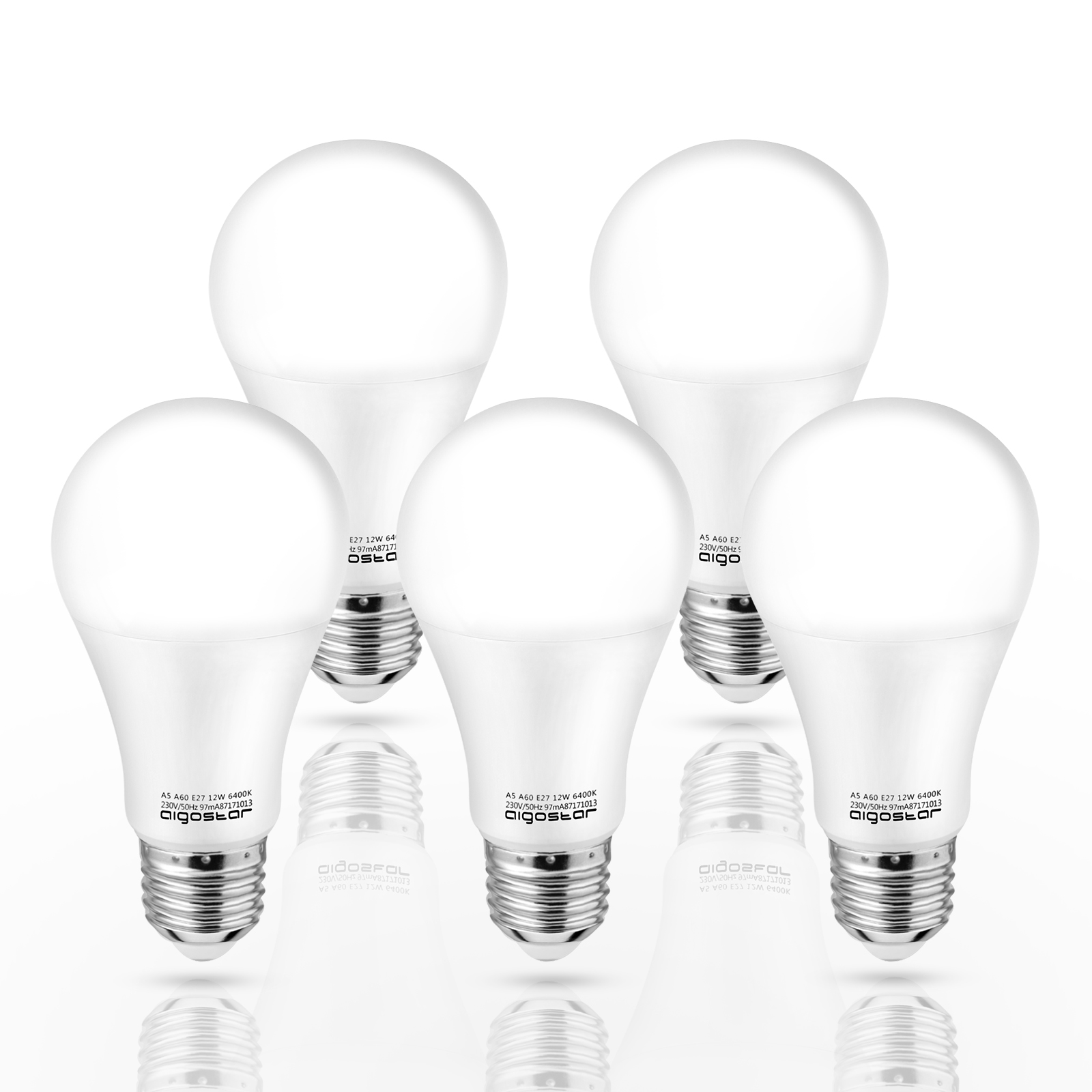 12W ZIKEY E27 LED Lampe A65 Leuchtmittel Nicht Dimmbar Ersetzt 100w Watt Glühbirne 6-er Pack 1100 Lumen Warmweiß 3000K 
