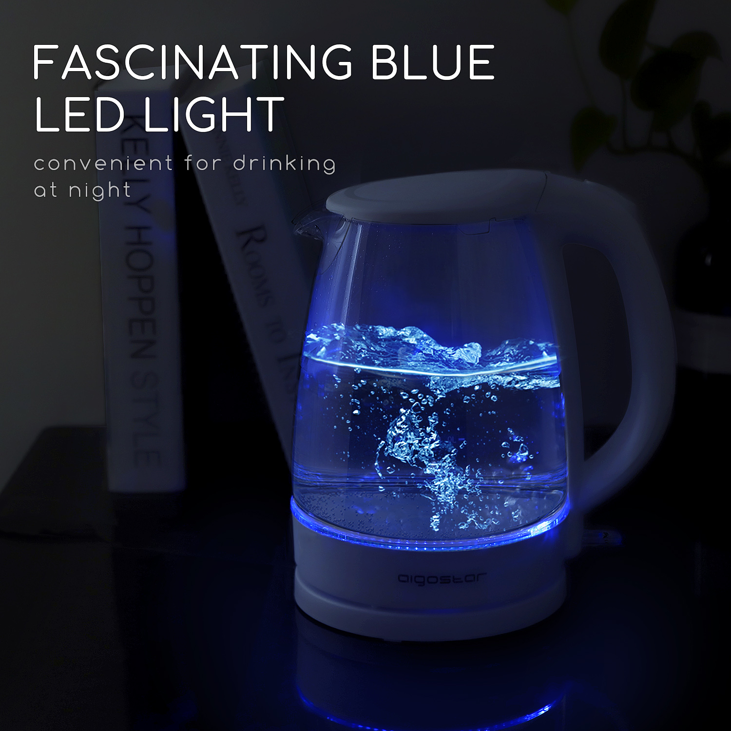 Aigostar Eve – Hervidor de cristal con iluminación led (500870)