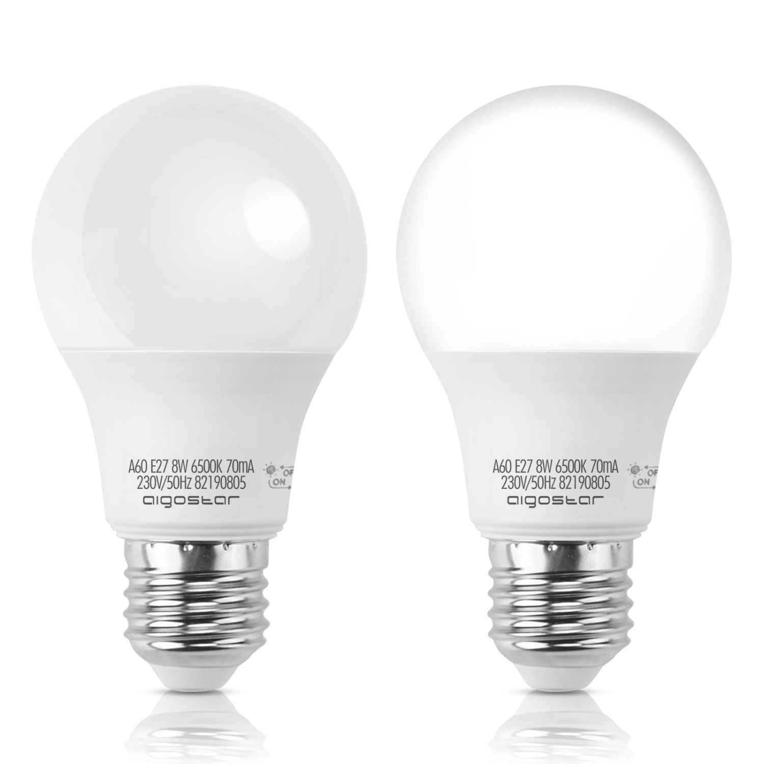 LED Lampe mit Tageslichtsensor, E27 Lichtsensor Glühbirne, 8W (50W Equivalent) Dämmerungssensor Leuchtmittel,  kaltweiss 6500K, Automatische On/Off Led Glühbirne für Korridor Garage Garten, 2 Stück