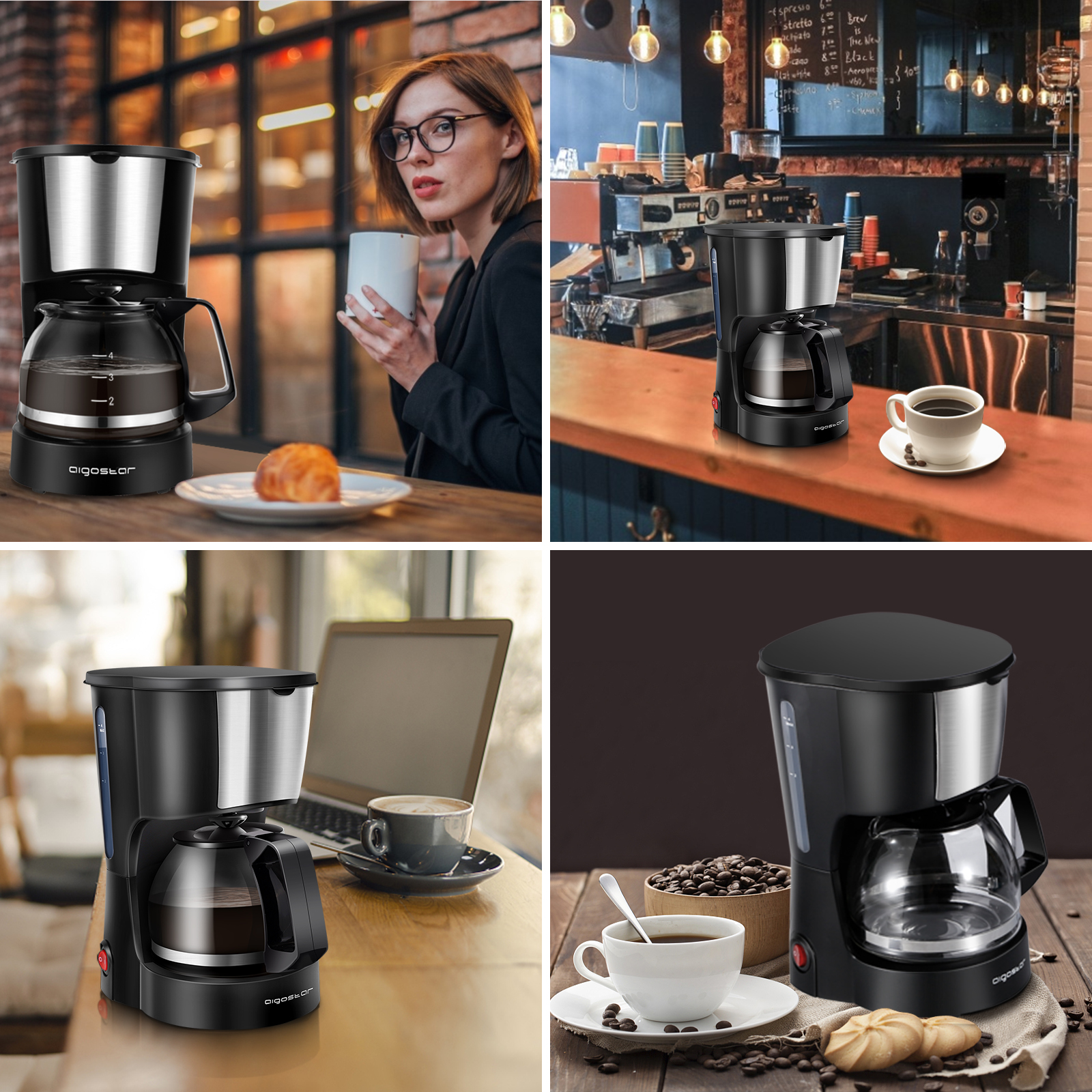 Aigostar 4 Cup Drip Coffee Maker 