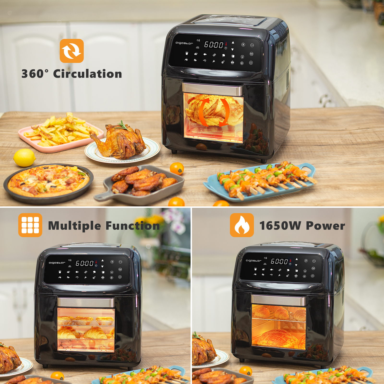 Fritadeira / Forno Eléctrico Ar s/ Óleo 12L Aigostar Master - P/N en la  tienda online Inkmania