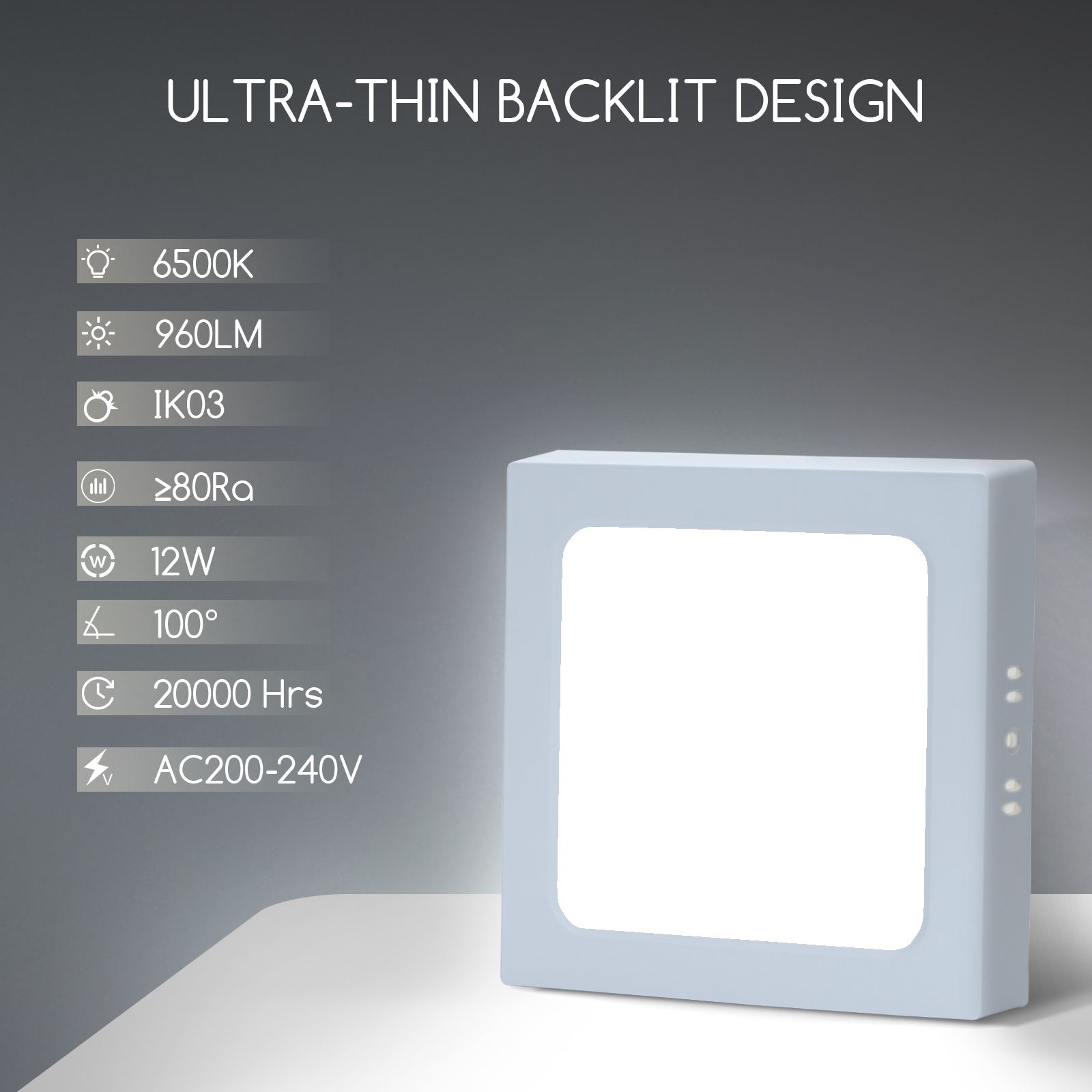 Aigostar Deckenlampe LED, 12W entspricht 120W, 6500K, 960LM Deckenleuchte[Energieklasse A+]（210410）