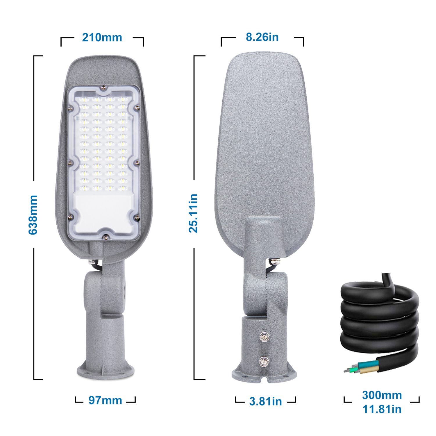 Aigostar 150W Luce stradale a LED, 15000LM luci LED per esterni 6500K IP65 impermeabile IK07 LED per parcheggio luce per strada scuola, parcheggio, campo da basket, cortile, piazza