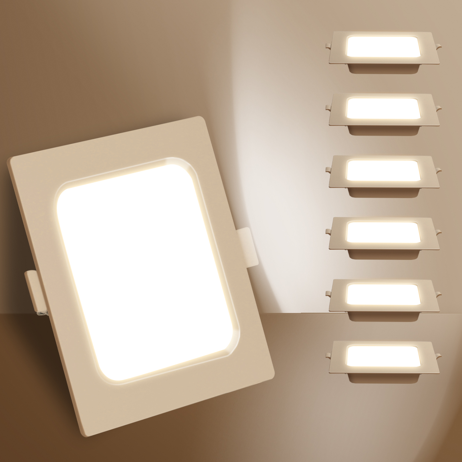 Aigostar Downlight da incasso a LED, 9W Equivalente 100W, 3000K Luce Bianca Calda, Bianco, Faretti LED, Oblò a LED, Ф110-120mm, Confezione da 6 [Classe di efficienza energetica A+]