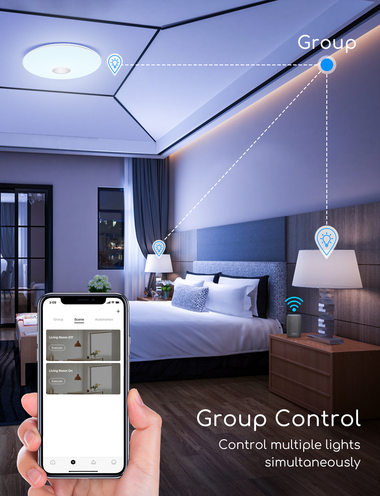 Aigostar LED Deckenleuchte Dimmbar 18W, RGB Farbwechsel, App- oder Sprachsteuerung, kompatibel mit Alexa und Google Home, 1300lm, 3000K-6500K（Gleichwertige Glühlampe 75W)