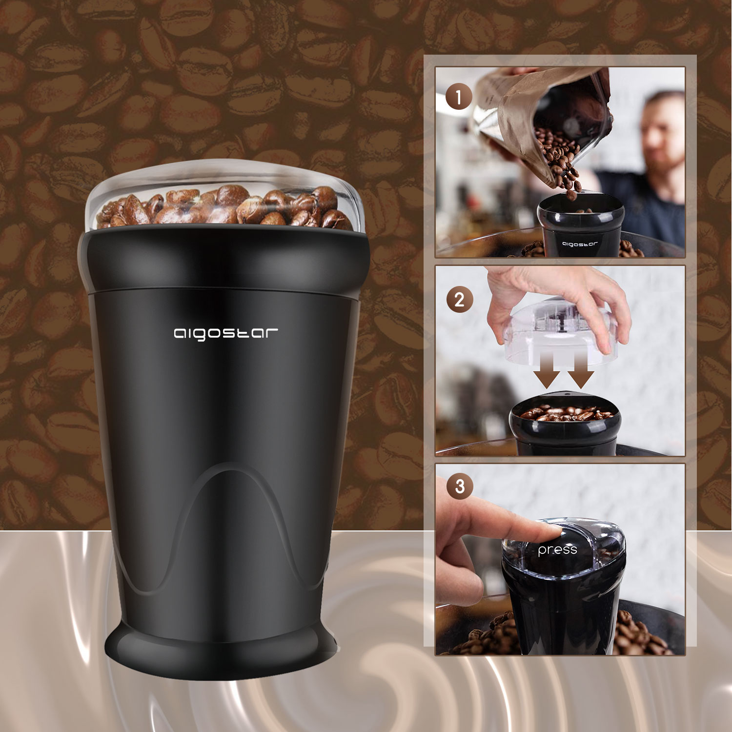 Aigostar Breath – Molinillo compacto de café (500351)