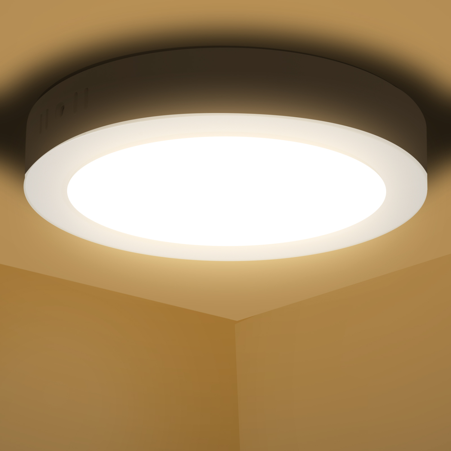 Aigostar Plafoniera LED, 18W Equivalente a 162W, alta luminosità, IP20 1510LM, Lampada da Soffitto per Bagno Cucina Corridoio e Balcone, Plafoniera dritta 3000K Luce Bianca Calda, Ø22.6cm